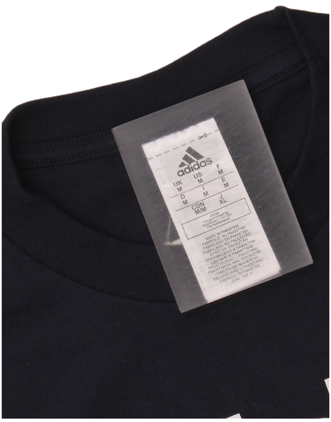 Ανδρικό γραφικό T-Shirt Adidas Top από μεσαίο μπλε ναυτικό βαμβακερό