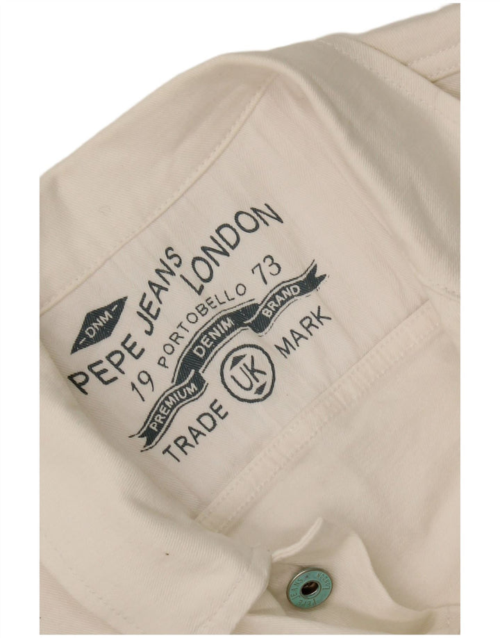 PEPE Jeans Γυναικείο Τζιν Μπουφάν UK 10 Small White