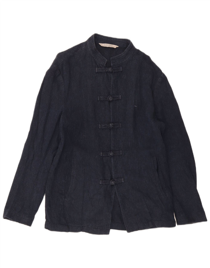Ανδρικό μπουφάν ZARA Duffle UK 38 Medium Navy Blue Λευκό