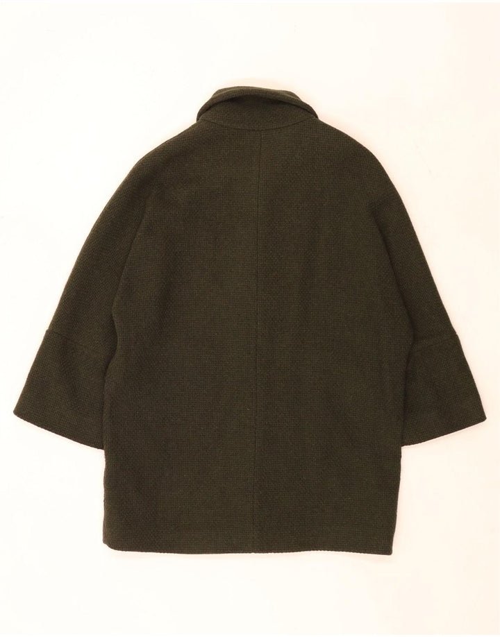 Massimo Dutti Γυναικείο Oversized Πανωφόρι UK 10 Small Khaki Wool