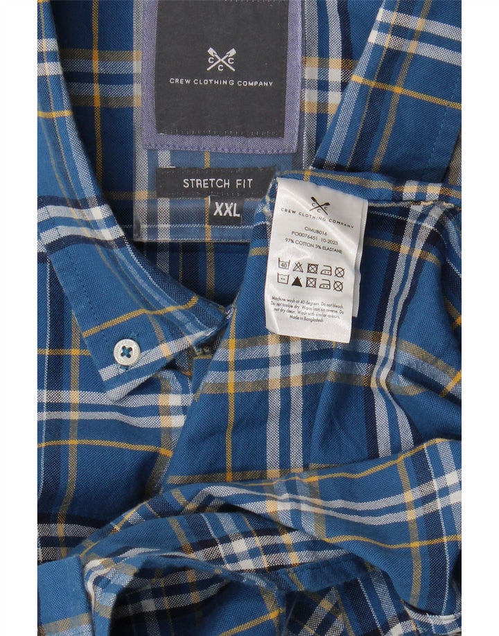 Ανδρικό Stretch πουκάμισο Crew Clothing 2XL Blue Check Cotton
