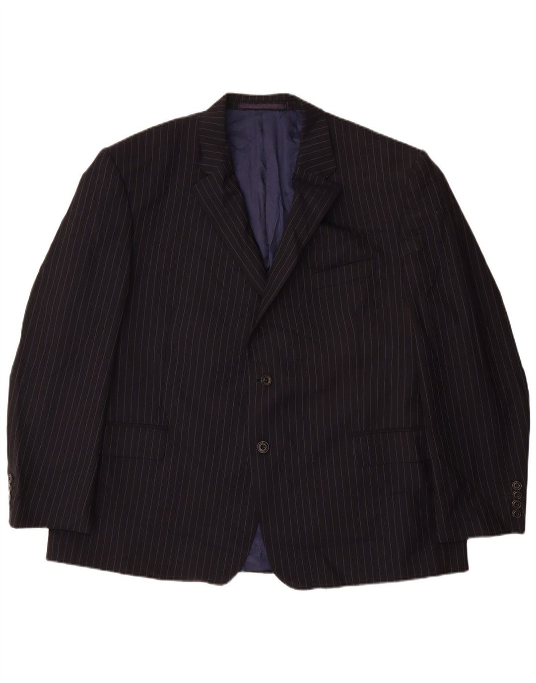 Marks & Spencer Ανδρικό μπουφάν σακάκι με 2 κουμπιά UK 48 4XL Navy Blue Pinstripe