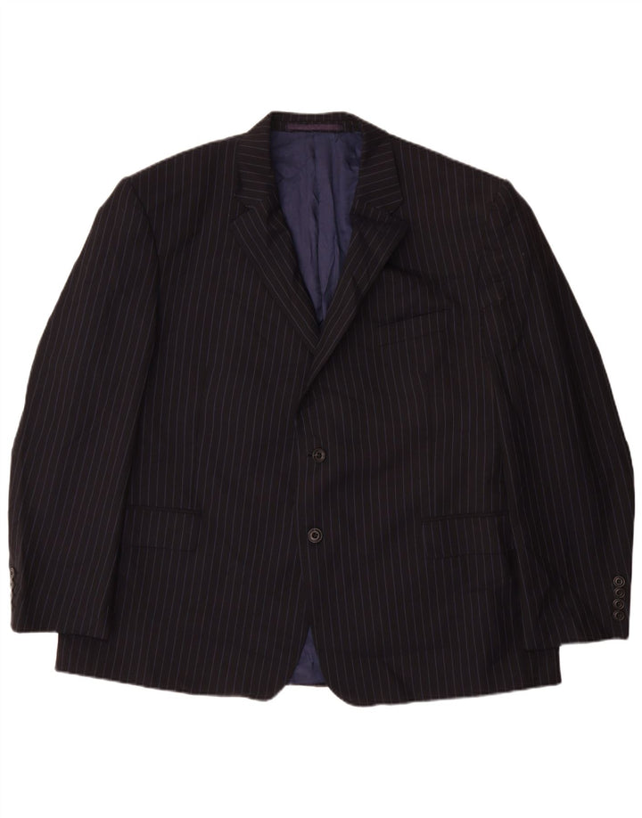 Marks & Spencer Ανδρικό μπουφάν σακάκι με 2 κουμπιά UK 48 4XL Navy Blue Pinstripe