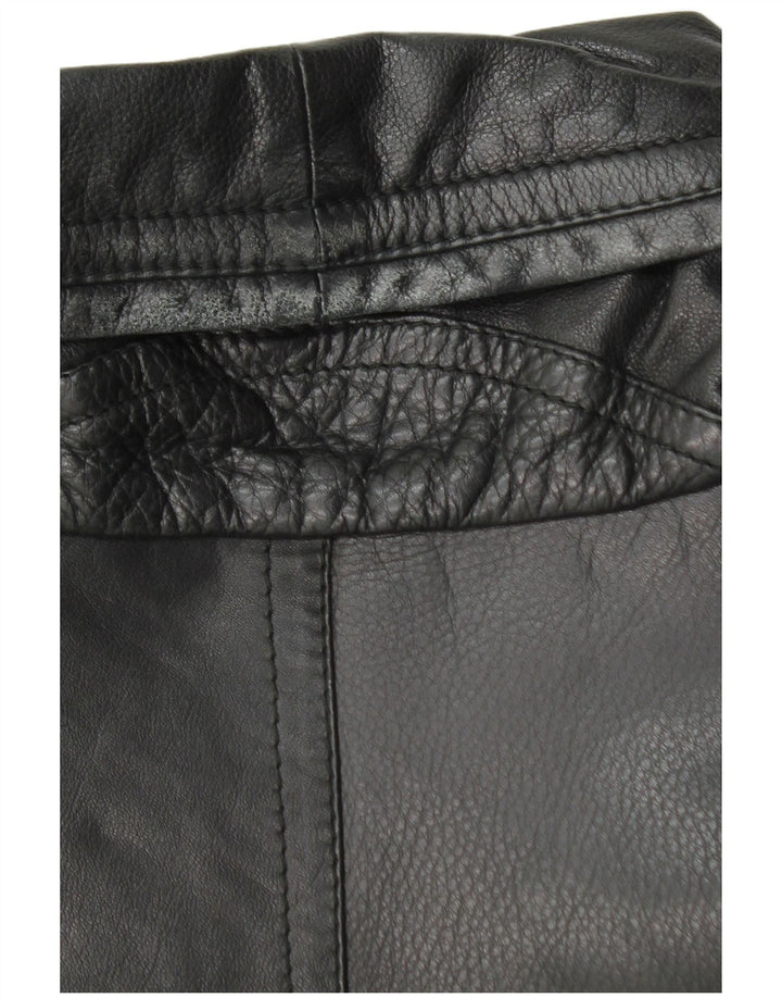 Vittorio Forti Ανδρικό Δερμάτινο Παλτό IT 48 Μεσαίο Μαύρο