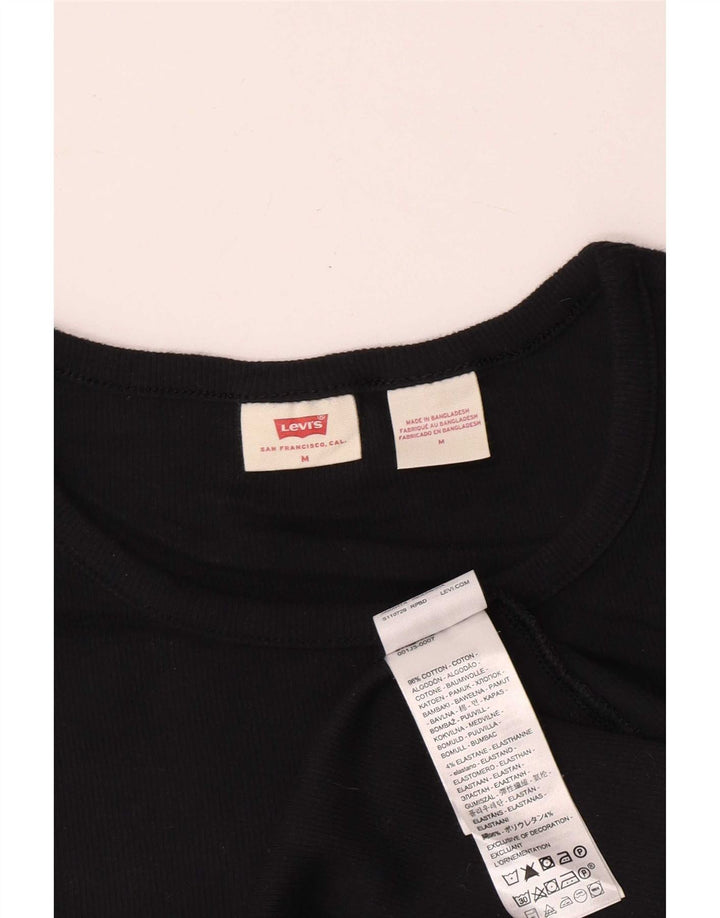 Γυναικείο T-Shirt Levi's Top UK 12 μεσαίο μαύρο βαμβακερό