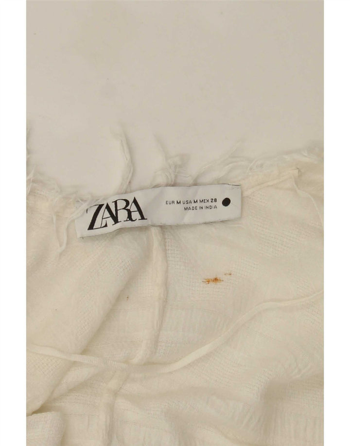 Zara Γυναικεία κοντομάνικη ζακέτα Oversized UK 14 Medium White