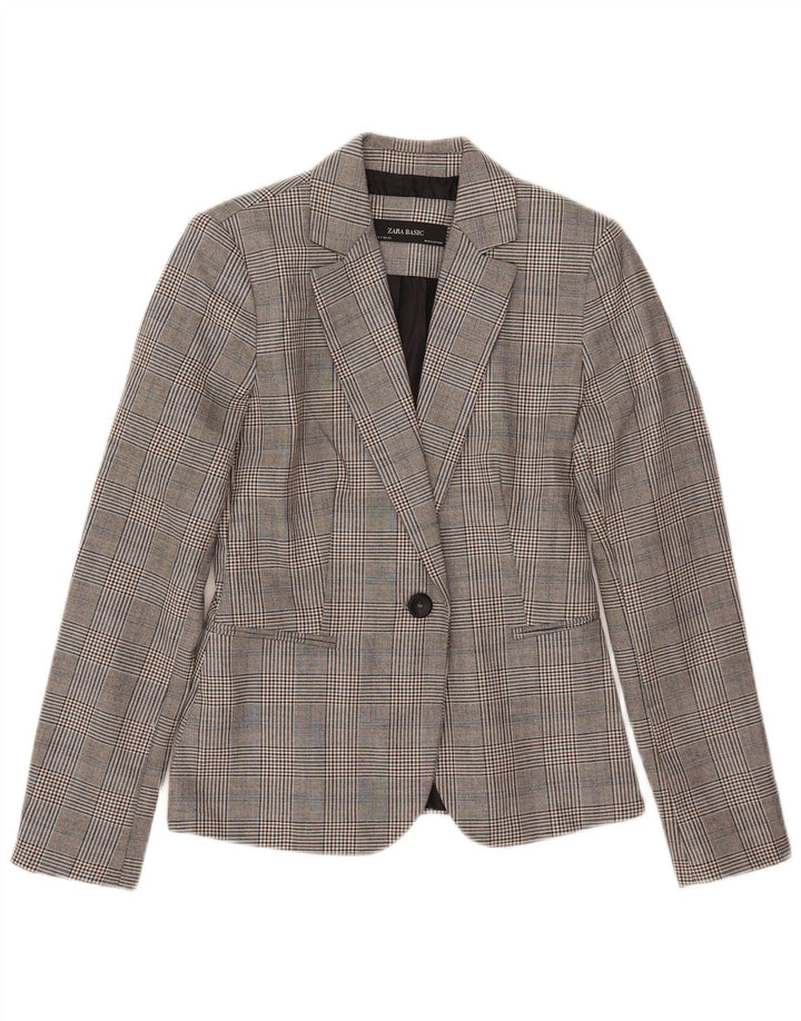 Zara Γυναικείο Μπουφάν σακάκι EU 34 2XS Γκρι Houndstooth Πολυεστέρας