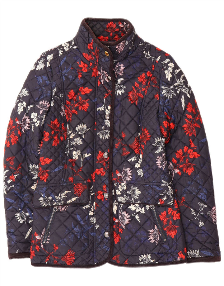 Joules Γυναικείο Καπιτονέ μπουφάν UK 8 Small Navy Blue Floral Polyamide