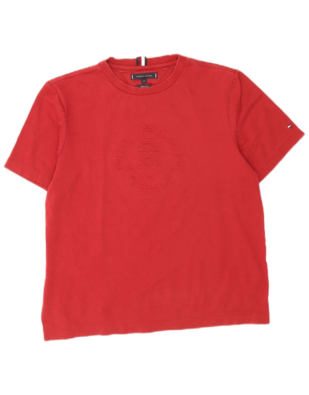 Tommy Hilfiger Ανδρικό T-Shirt Regular Fit Top Μεσαίο κόκκινο βαμβακερό