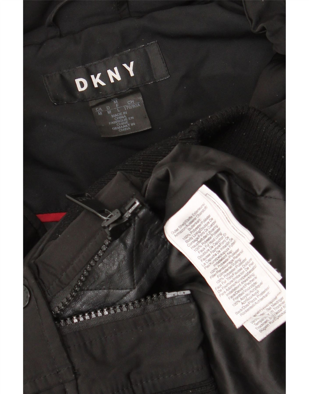 Dkny Γυναικείο Bomber Jacket UK 14 Medium Black Polyester