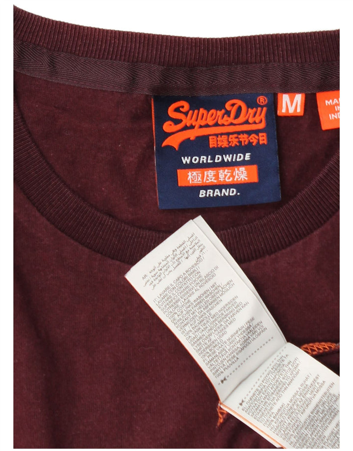 Ανδρικό T-Shirt Superdry Top Βαμβακερό μεσαίο μπορντό