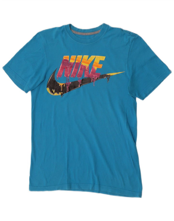 Ανδρικό μπλουζάκι Nike με κανονική εφαρμογή, γραφικό μπλουζάκι, μικρό μπλε βαμβακερό