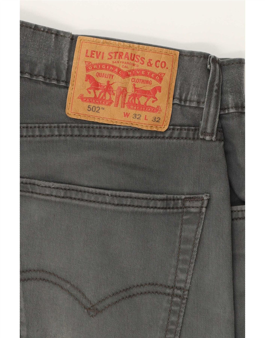 Levi's Mens 502 Tapered Jeans W32 L32 Γκρι βαμβακερό