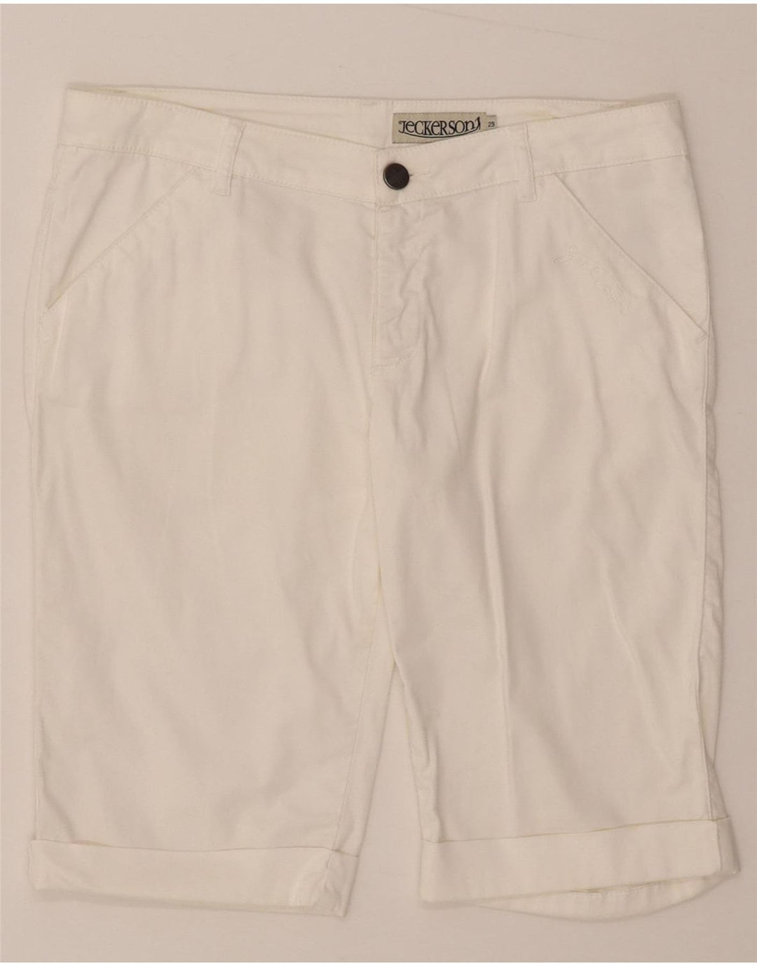 Jeckerson Γυναικείο Casual Σορτς W29 Μεσαίο λευκό βαμβακερό
