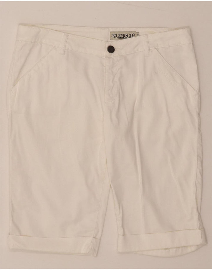 Jeckerson Γυναικείο Casual Σορτς W29 Μεσαίο λευκό βαμβακερό