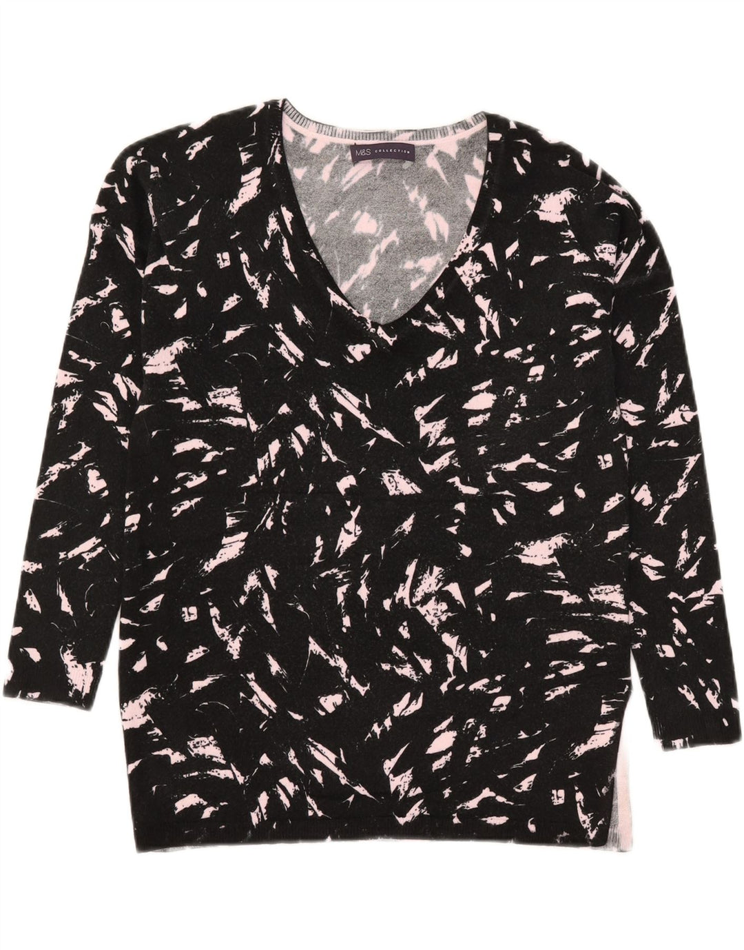 Marks & Spencer Γυναικείο πουλόβερ με λαιμόκοψη UK 8 Small Black
