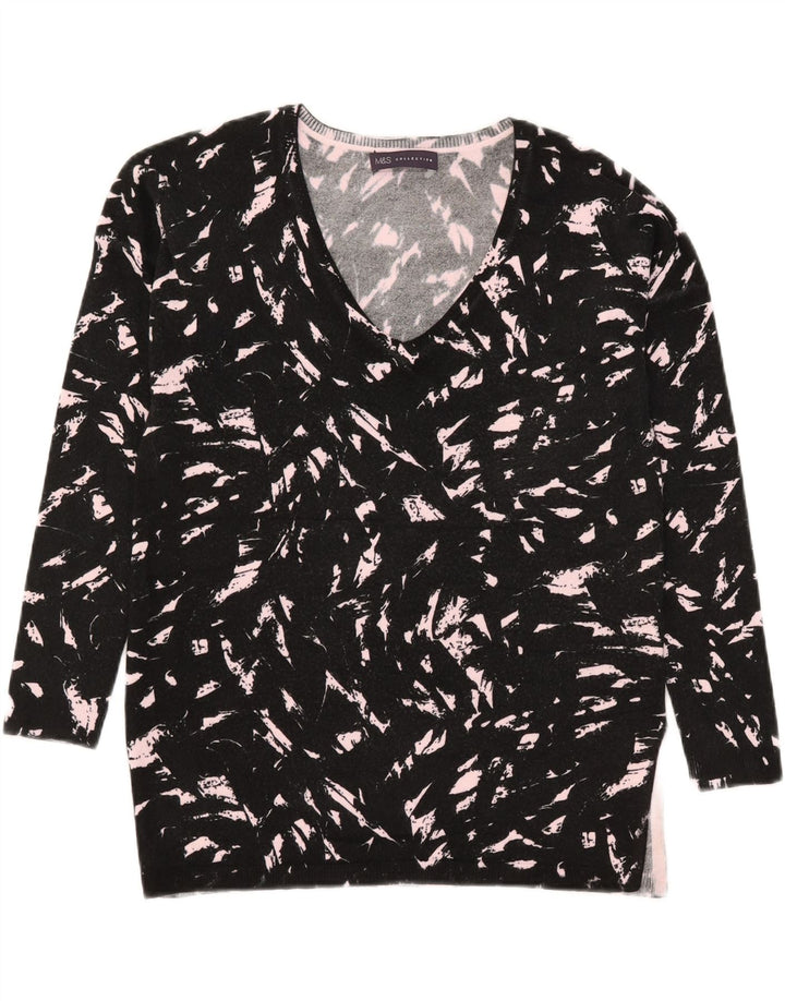 Marks & Spencer Γυναικείο πουλόβερ με λαιμόκοψη UK 8 Small Black