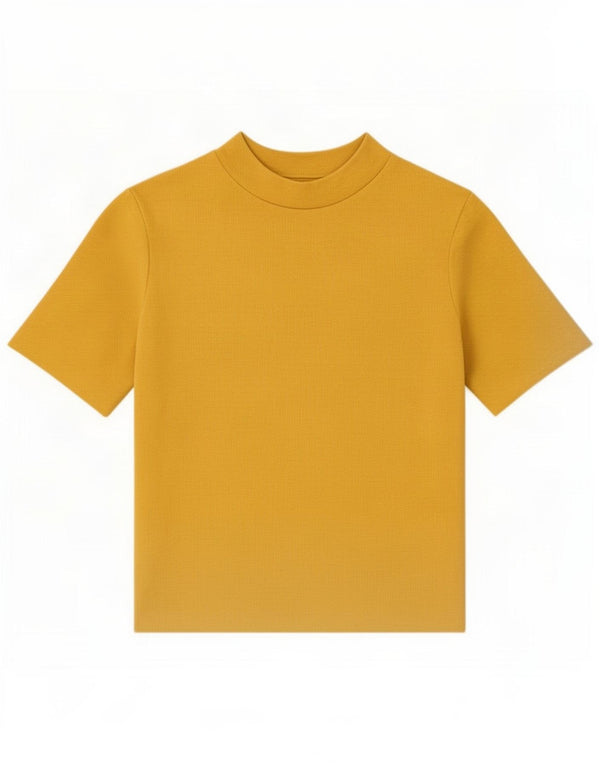Zara Γυναικείο T-Shirt Top UK 12 Μέτριο κίτρινο βαμβακερό