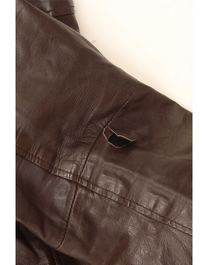Jack & Jones Ανδρικό Δερμάτινο Μπουφάν UK 40 Large Brown