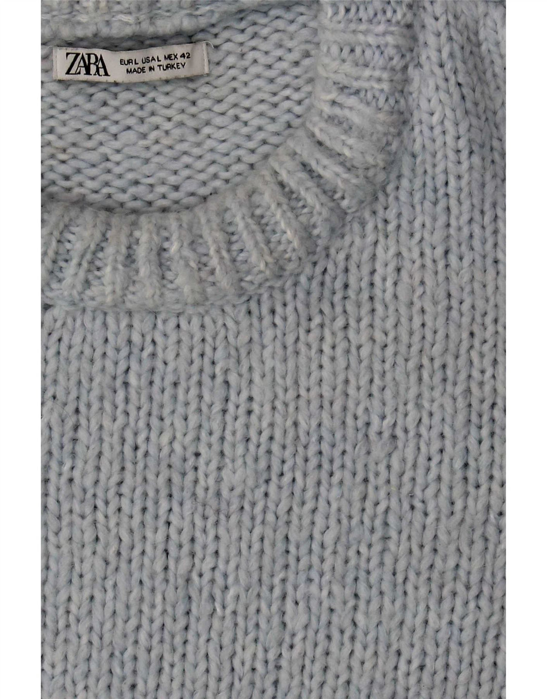 Ανδρικό πουλόβερ Zara Crew Neck Jumper Μεγάλο Μπλε Ακρυλικό