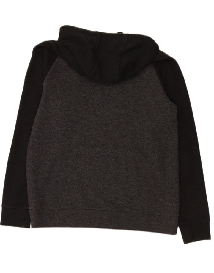 NIKE Mens Zip Hoodie Sweater Medium Grey Colourblock Cotton