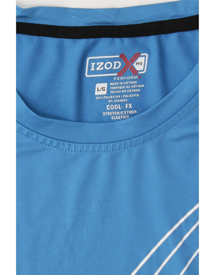 Izod Ανδρικό T-Shirt Top μεγάλο μπλε ριγέ πολυεστέρα