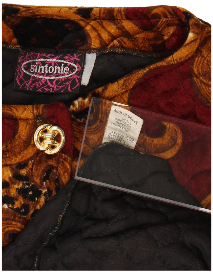 VINTAGE Γυναικεία ζακέτα Crop UK 14 Large πολύχρωμο Paisley Acetate