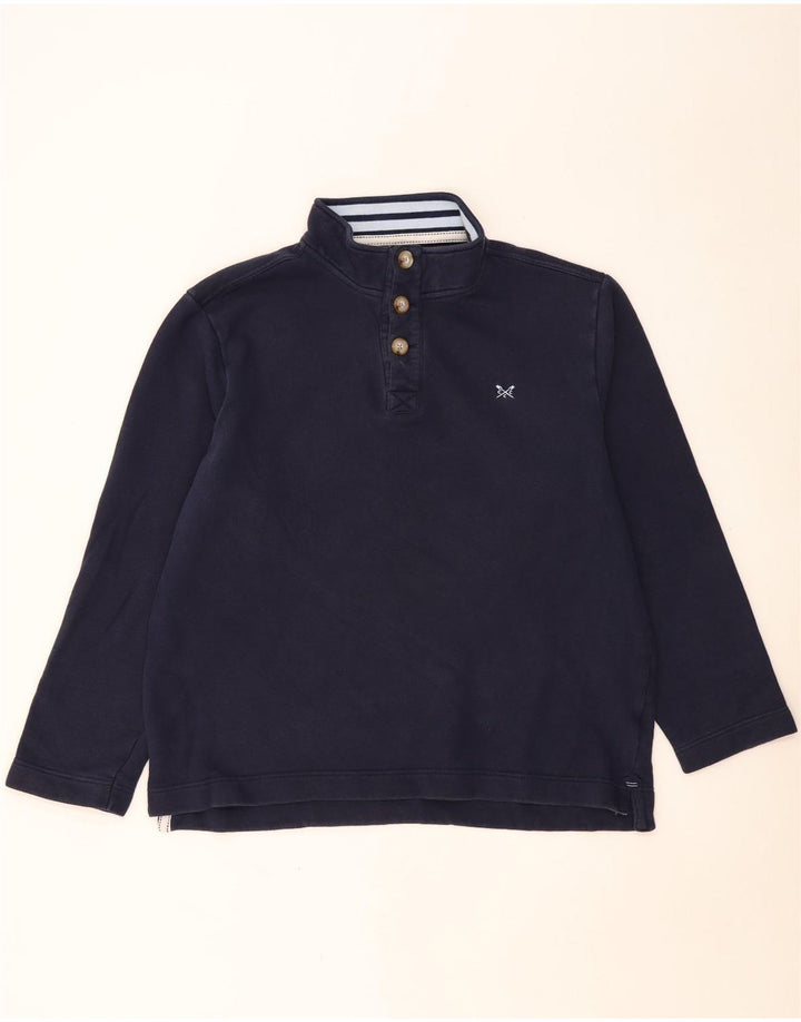 CREW CLOTHING Ανδρικό φούτερ με λαιμό κουμπιά Jumper 2XL Navy Blue Cotton