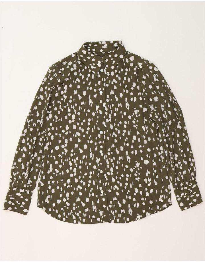 Marks & Spencer Γυναικείο πουκάμισο μεγάλου μεγέθους UK 10 Small Khaki Flecked Polyester