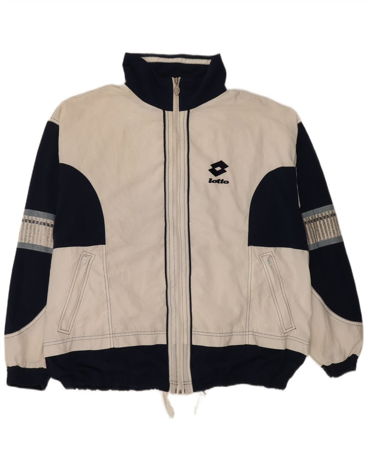 Ανδρική φόρμα LOTTO Top Jacket 2XL White Colourblock Polyester