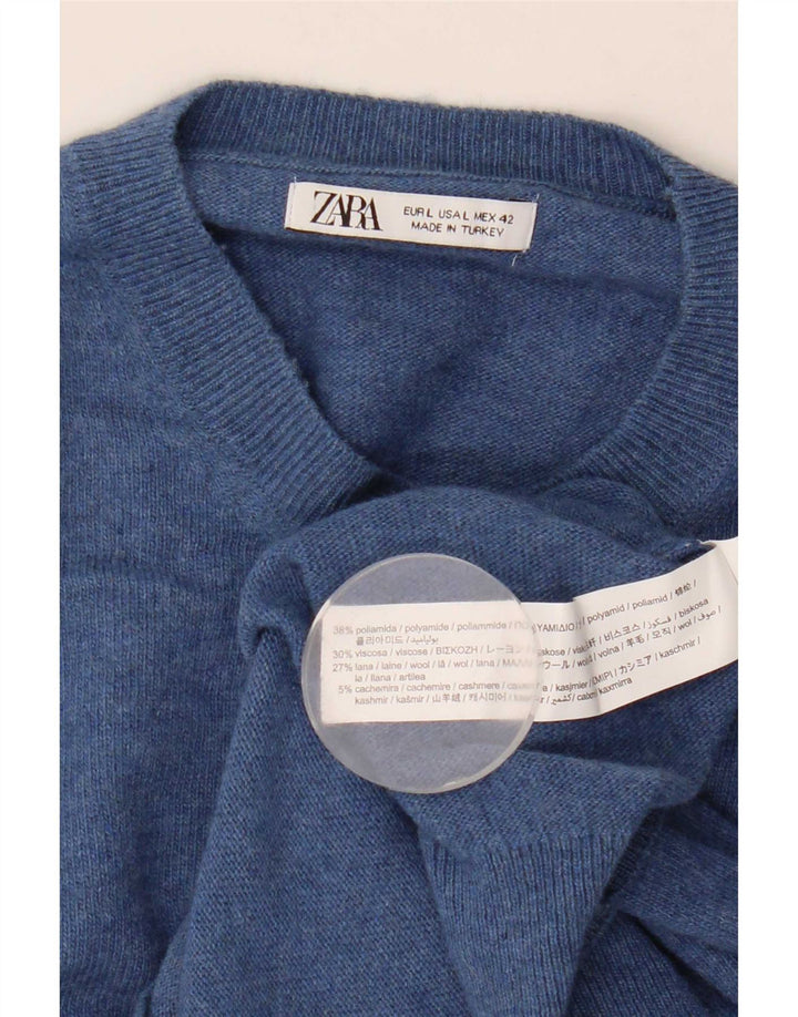 Ανδρικό πουλόβερ Zara Crew Neck Jumper Μεγάλο Μπλε Πολυαμίδιο