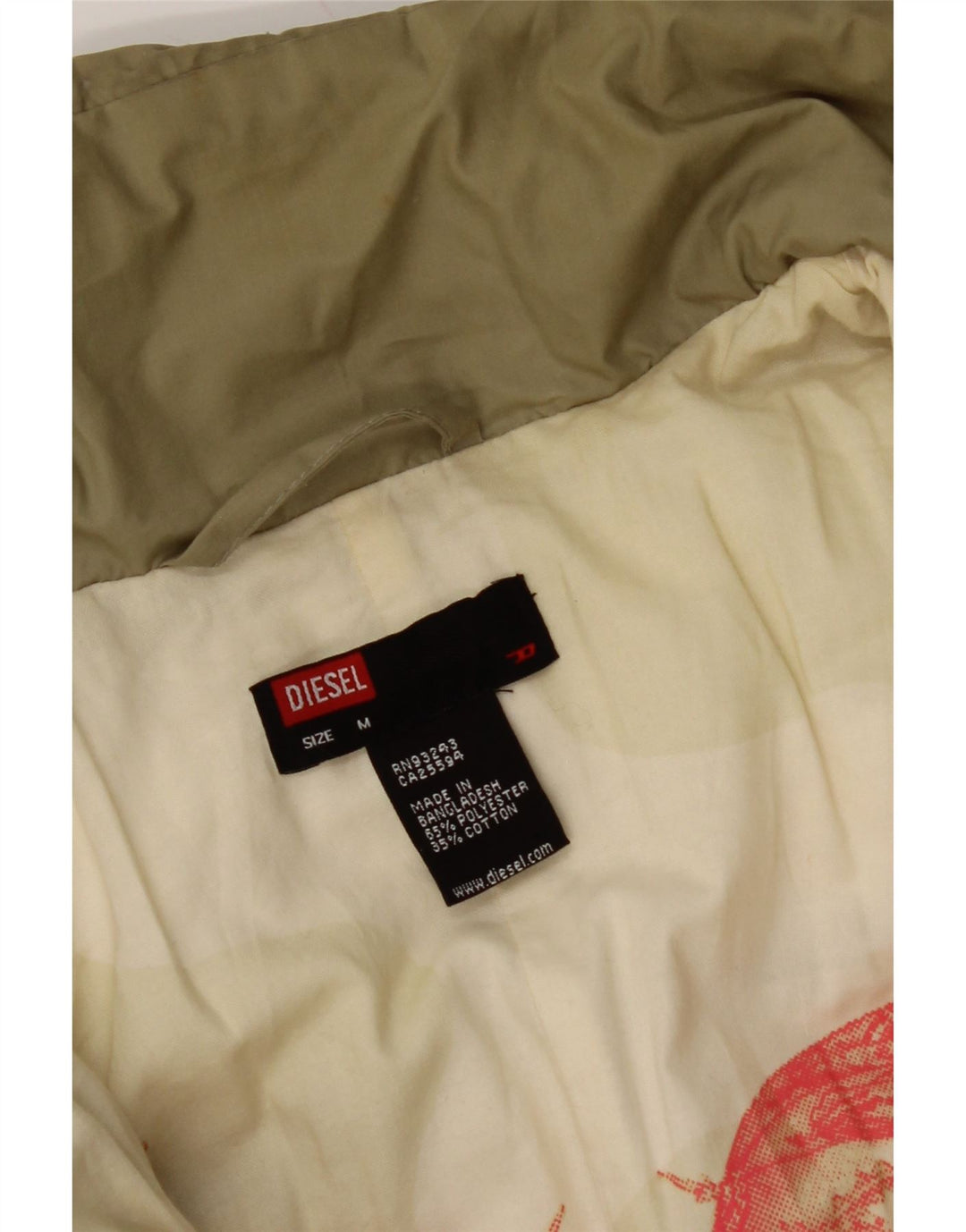 Γυναικείο μπουφάν DIESEL με επένδυση UK 14 Medium Khaki Polyester