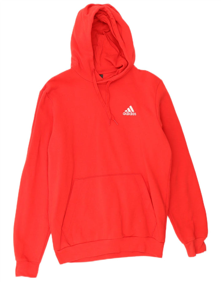 Ανδρικό φούτερ Adidas, μεσαίο κόκκινο βαμβακερό