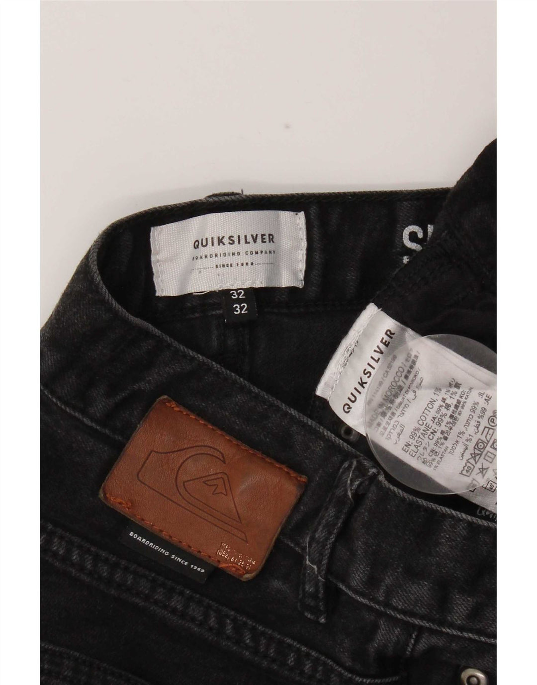 Ανδρικό Slim Jeans Quiksilver W32 L32 Μαύρο βαμβακερό