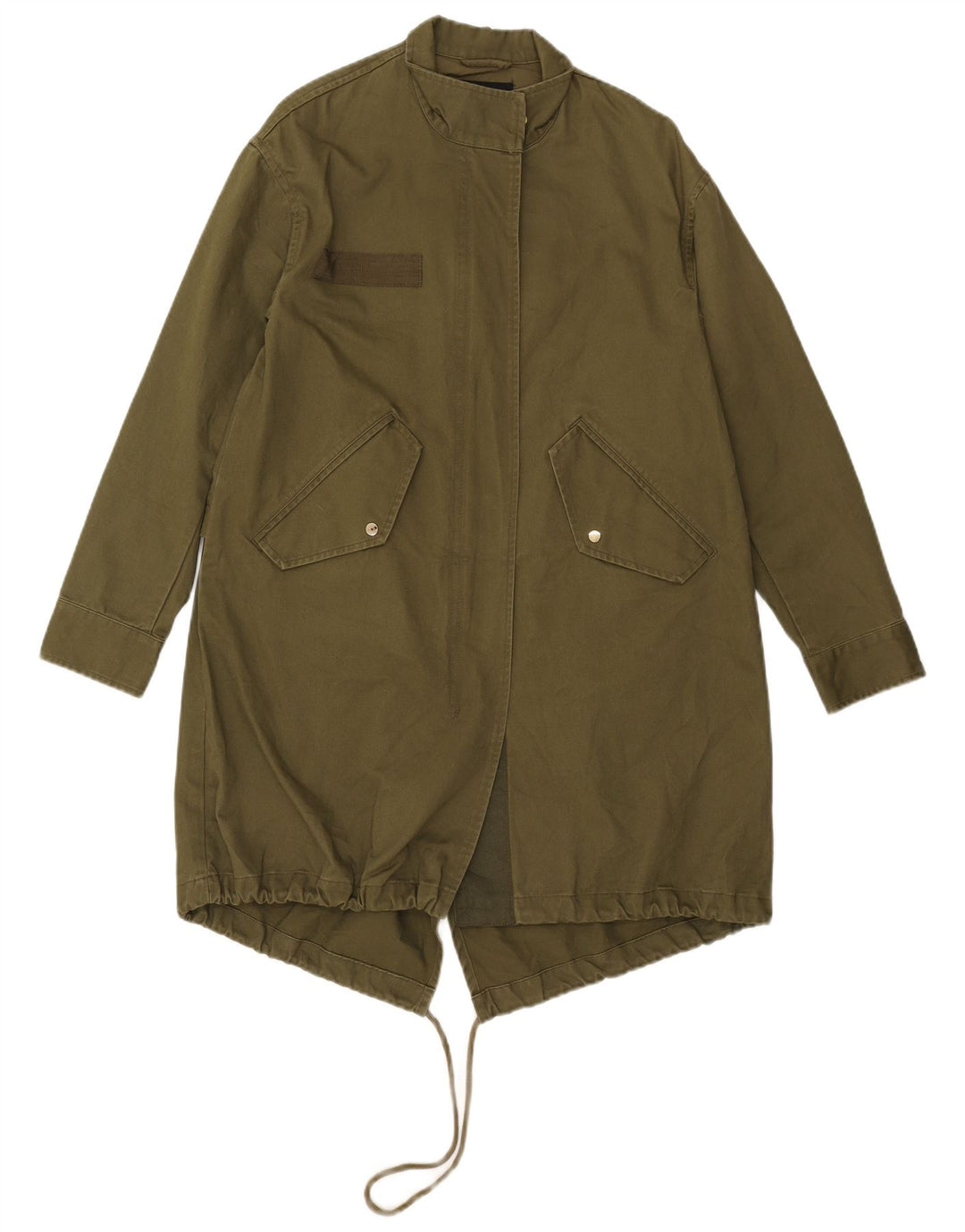 Zara Γυναικείο γραφικό μεγάλο μπουφάν Parka UK 6 XS Khaki Floral Polyester
