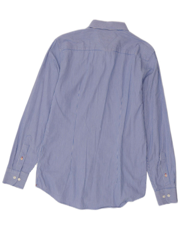 Tommy Hilfiger Mens Slim Fit Shirt Medium Blue Pinstripe Cotton