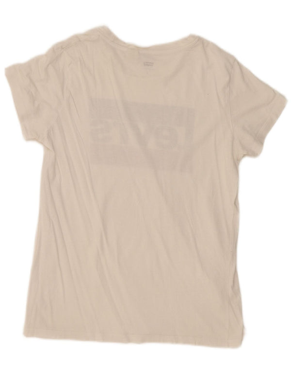 Γυναικείο γραφικό T-Shirt Levi's Top UK 12 Medium White