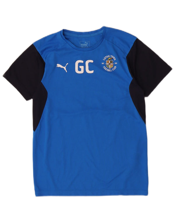 Puma Boys Graphic T-Shirt Top 13-14 Years XL Blue Colorblock Polyester