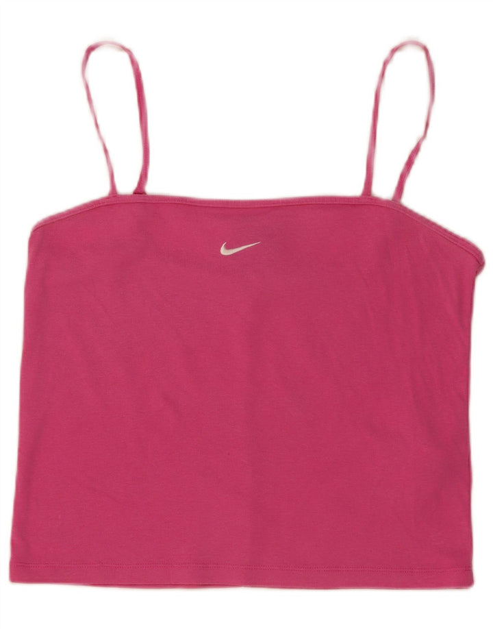 Nike Womens Cami Top UK 14 Μεγάλο ροζ βαμβακερό