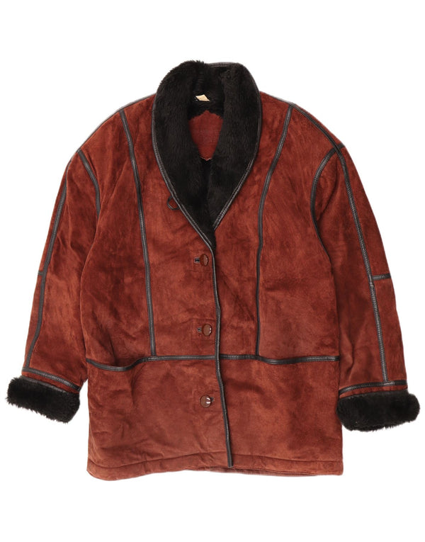 Vintage γυναικείο παλτό Shearling UK 12 μεσαίου καφέ χρώματος