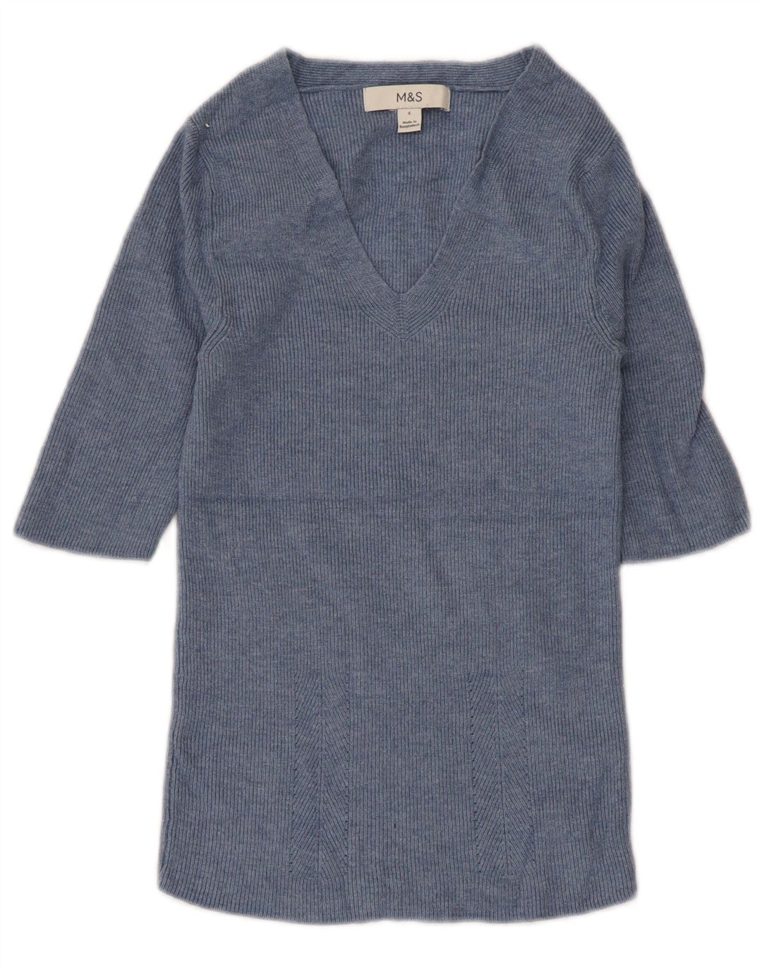 Marks & Spencer Γυναικεία Μπλούζα Τοπ UK 8 Small Blue Viscose