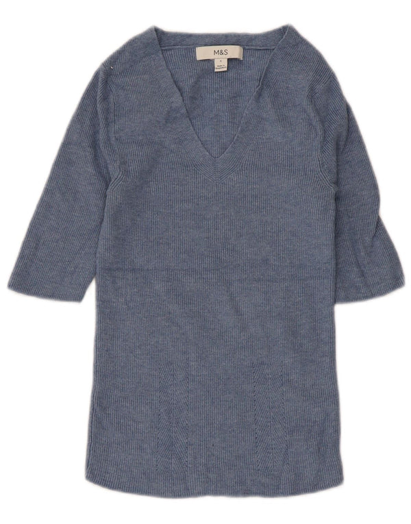 Marks & Spencer Γυναικεία Μπλούζα Τοπ UK 8 Small Blue Viscose