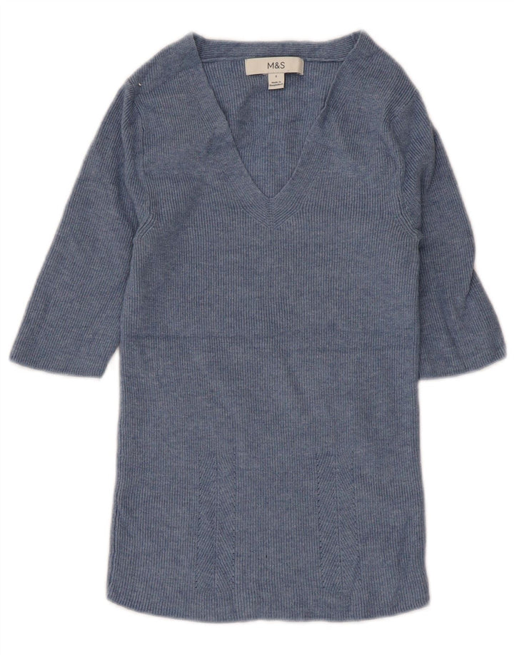 Marks & Spencer Γυναικεία Μπλούζα Τοπ UK 8 Small Blue Viscose