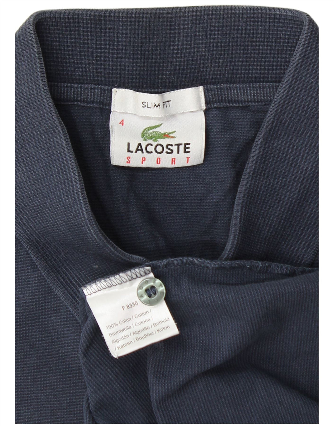 LACOSTE Ανδρικό πουκάμισο Polo Slim Fit, Μέγεθος 4, Βαμβακερό μεσαίο Navy Blue