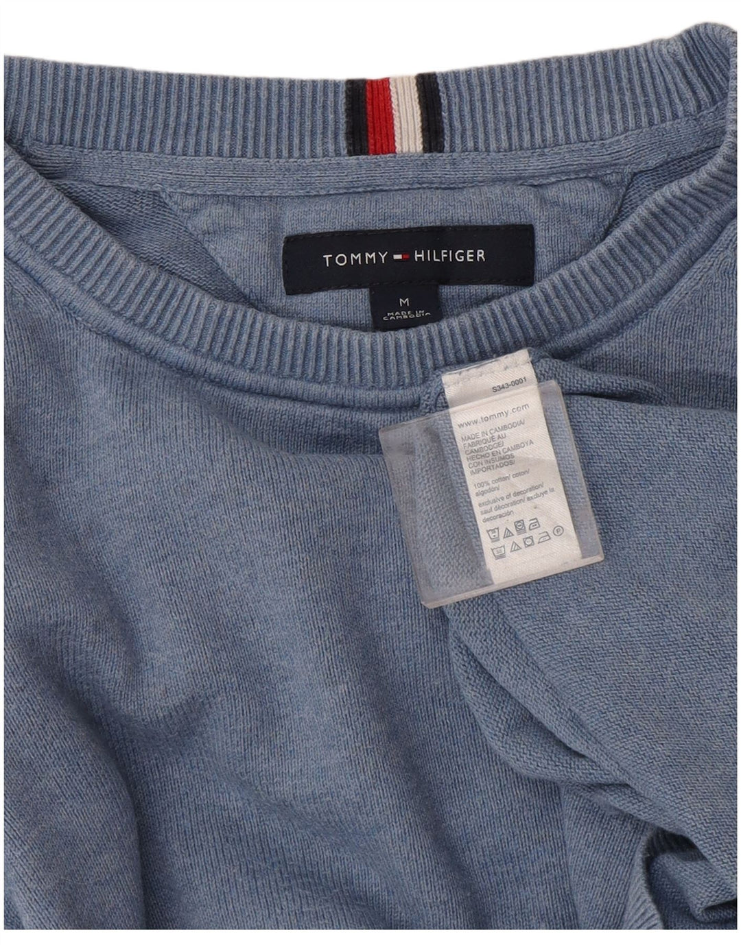 Ανδρικό πουλόβερ με λαιμόκοψη Tommy Hilfiger, μεσαίο βαμβακερό