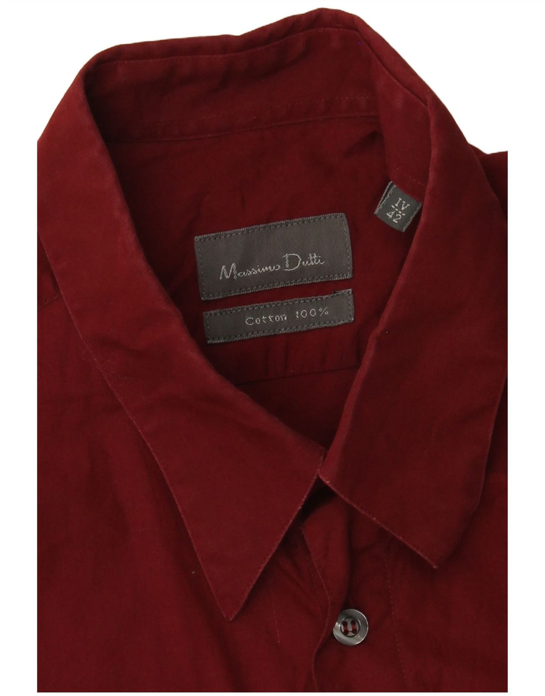 Ανδρικό πουκάμισο Massimo Dutti Μέγεθος 42 Μεγάλο βαμβακερό μπορντό