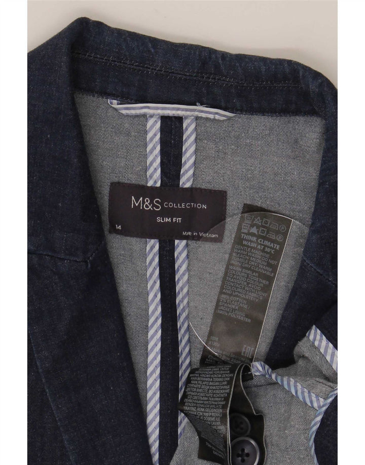 Marks & Spencer Γυναικείο Μπουφάν 1 Κουμπί Blazer UK 14 Medium Navy Blue