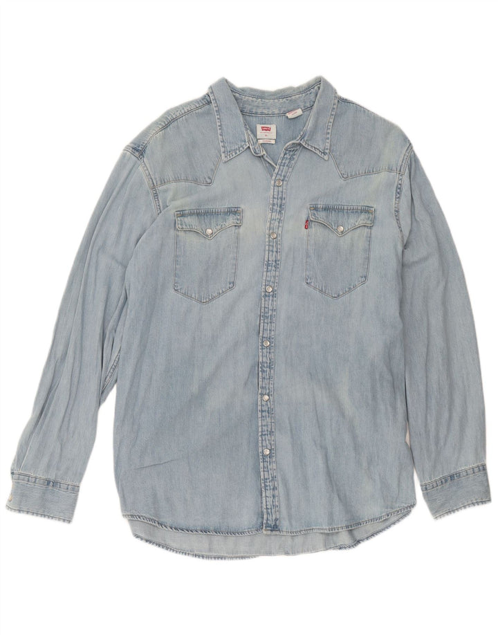 Ανδρικό ψηλό τζιν πουκάμισο Levi's XL Μπλε βαμβακερό