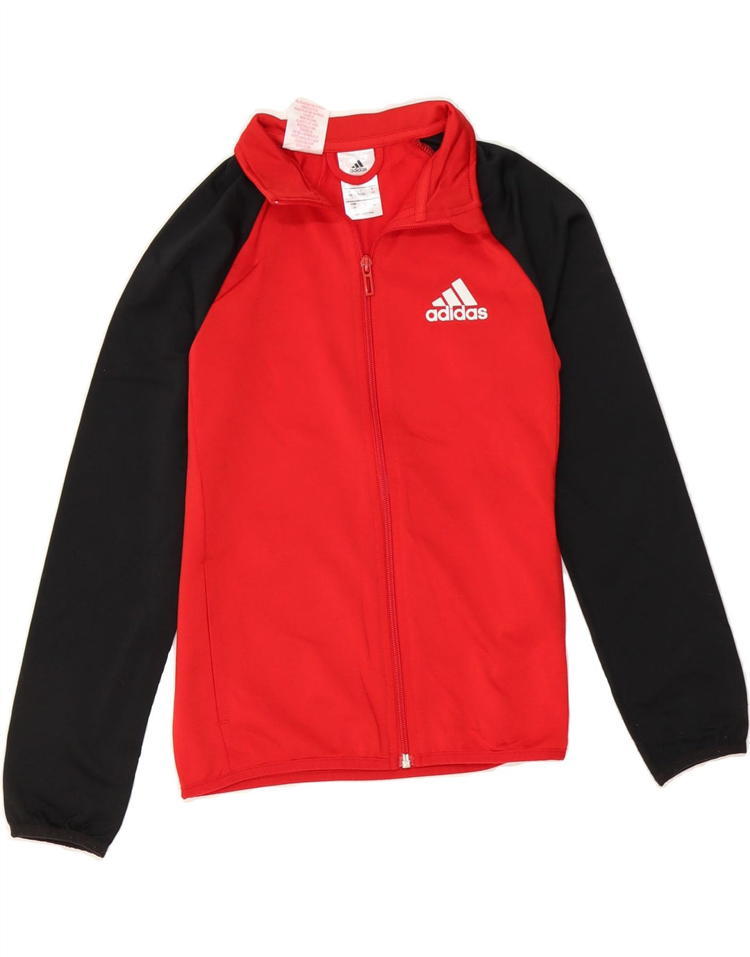 ADIDAS Boys Graphic Tracksuit Top Jacket 9-10 Years Red Colourblock Vintage Adidas and Second-Hand Adidas from Messina Hembry 