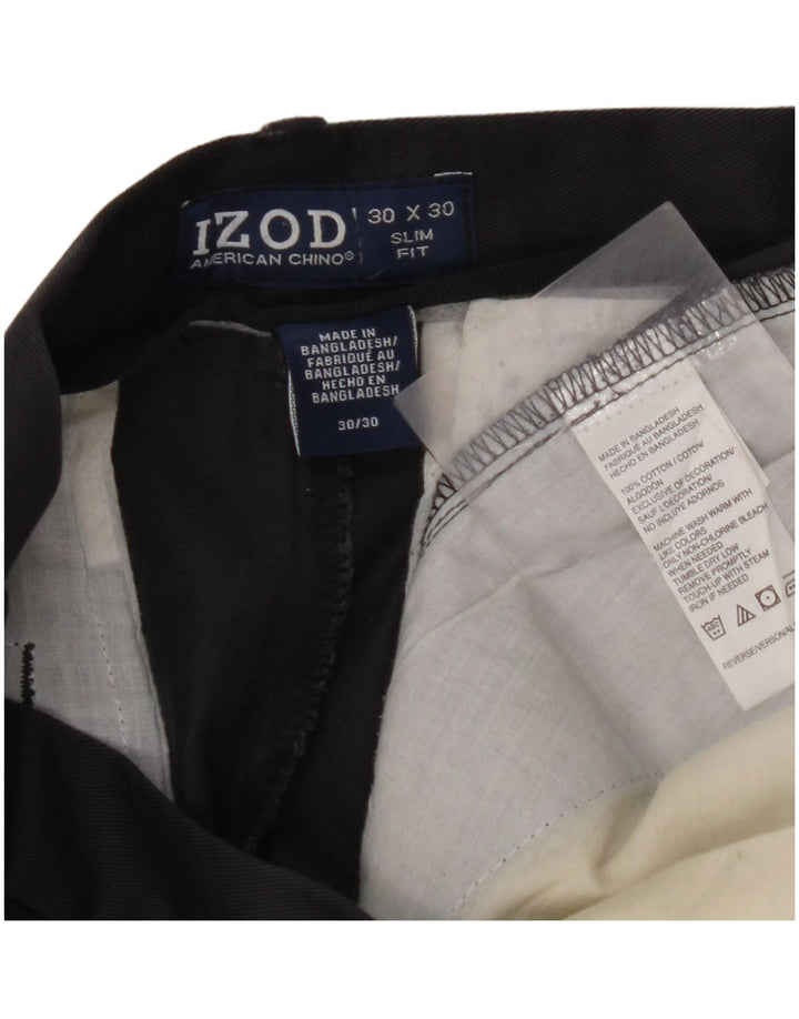 Ανδρικό παντελόνι Chino IZOD Slim Fit W30 L30 Navy Blue Cotton